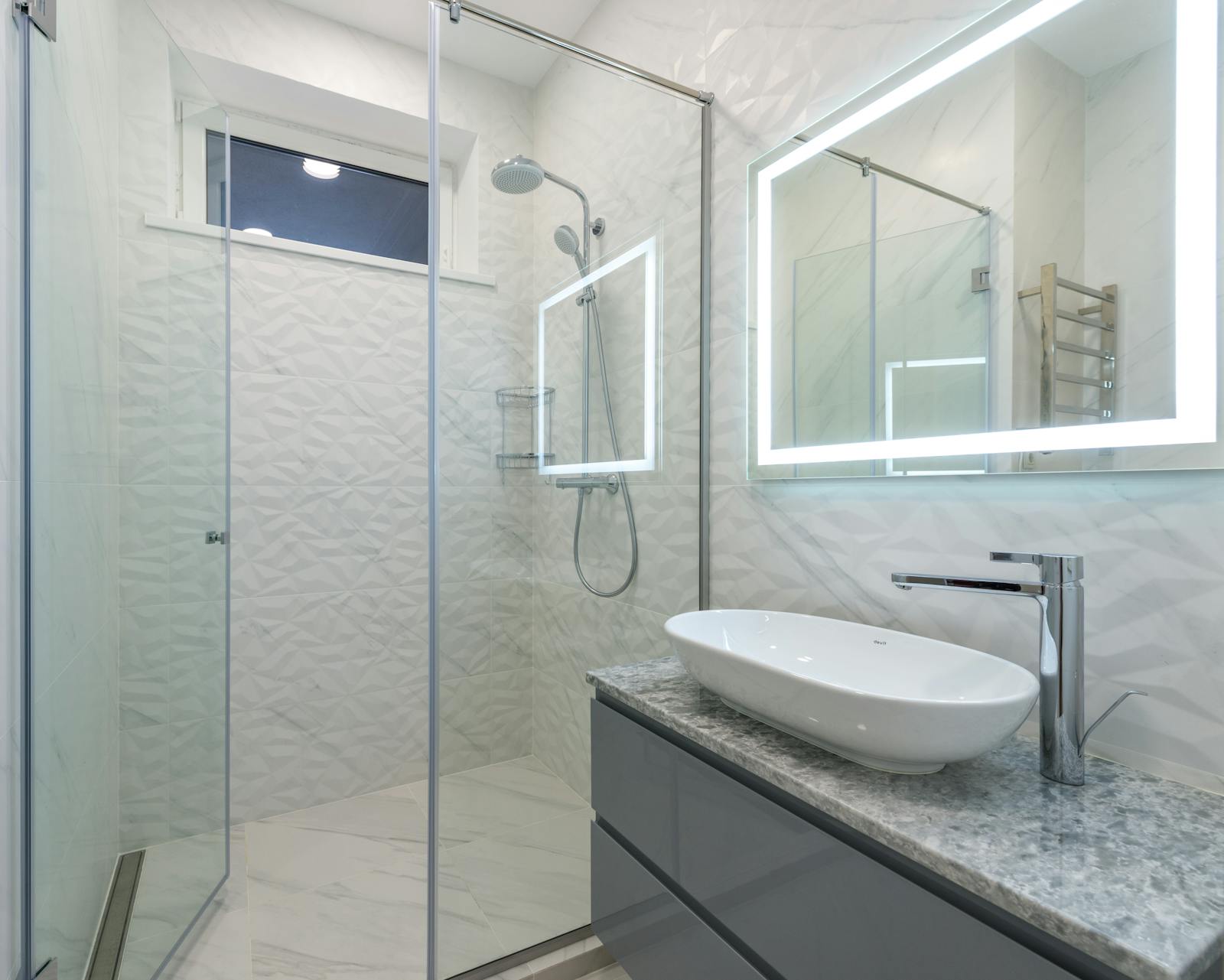 Fully fitted modern bathroom